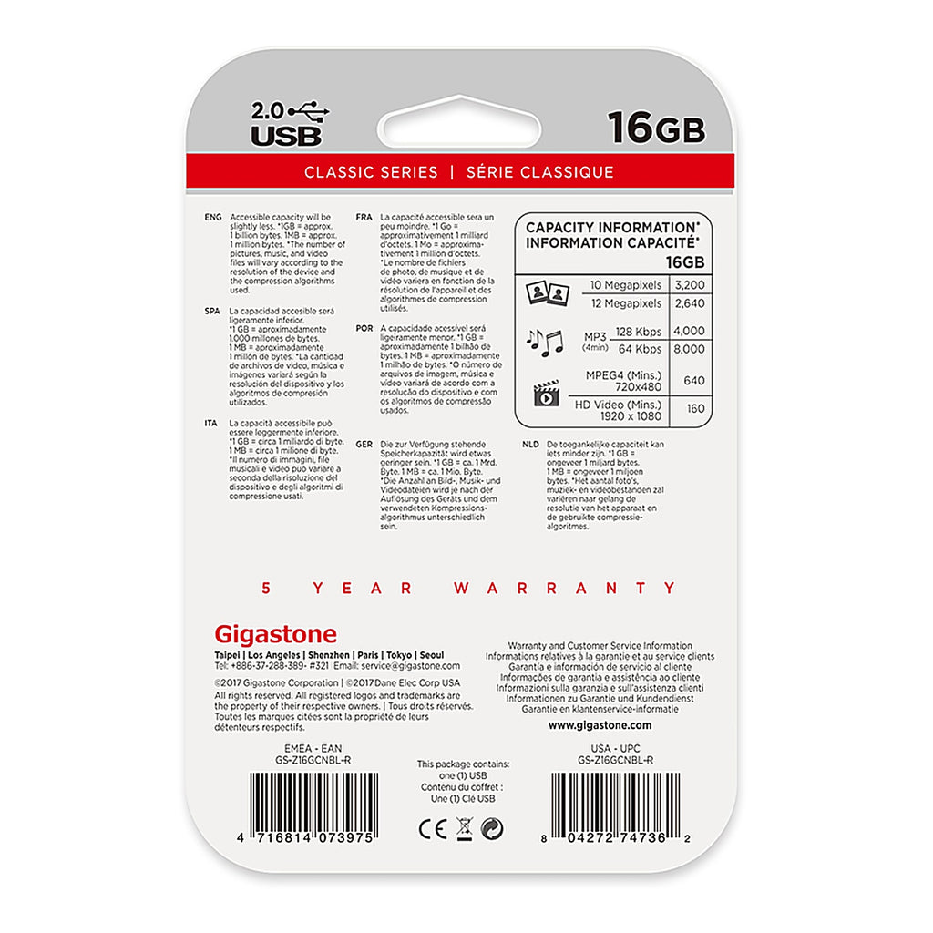 Gigastone GS-Z16GCNBL-R Flash Drive 16 1 pk