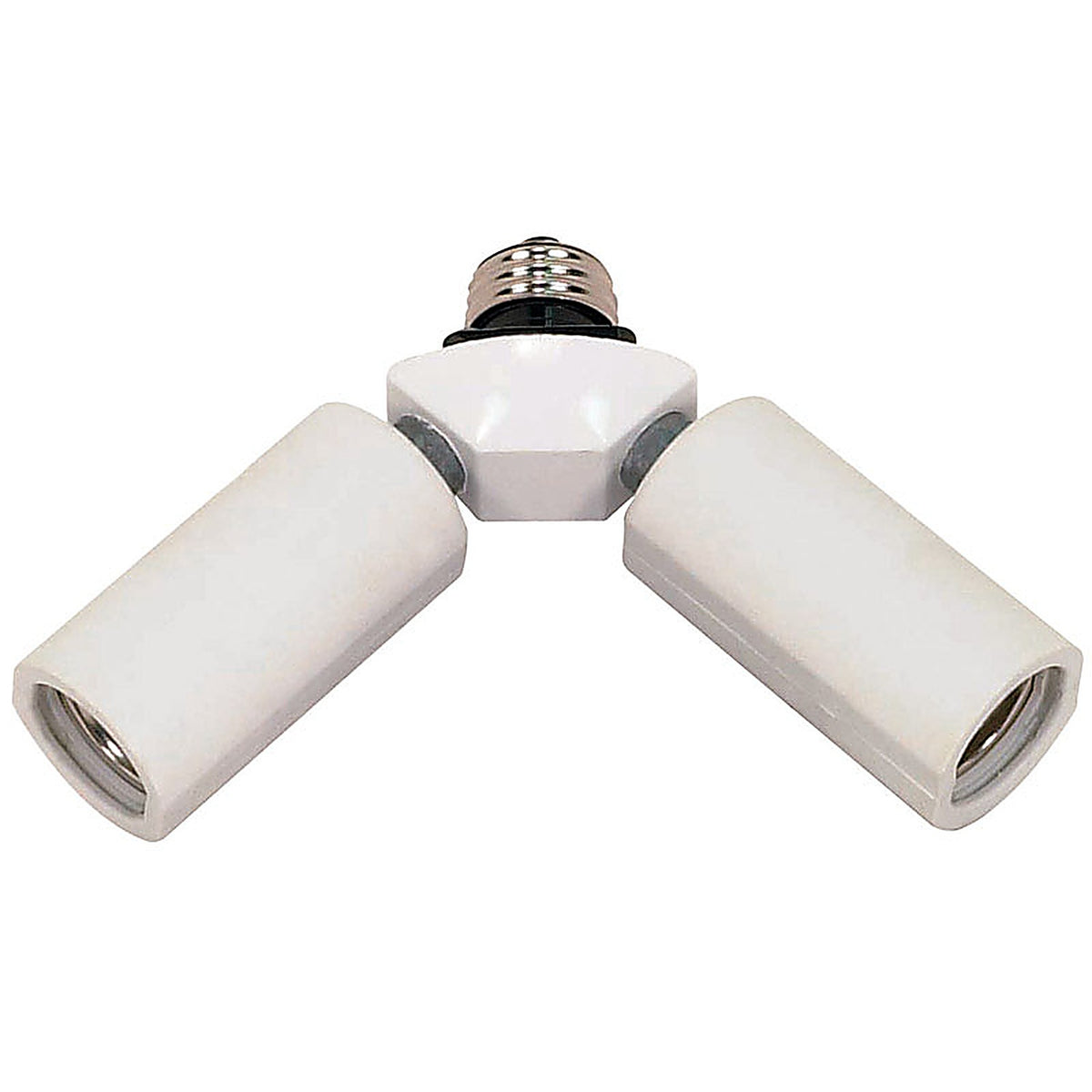 Satco - 77607 - Plastic Medium Base Twin Light Socket Adapter 1 Pack