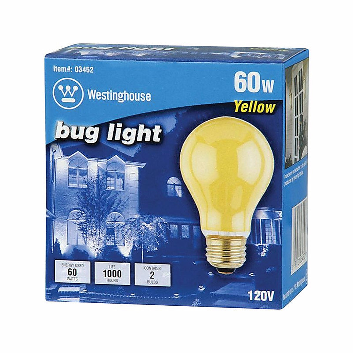 Westinghouse - 0345248 - 60 W A19 A-Line Incandescent Bulb E26 (Medium) Yellow 2 Pack