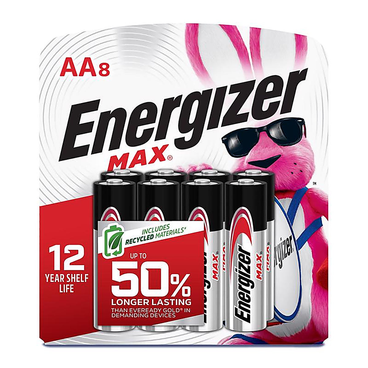 Energizer E91MP-8 Max AA Alkaline Batteries 8 pk Carded