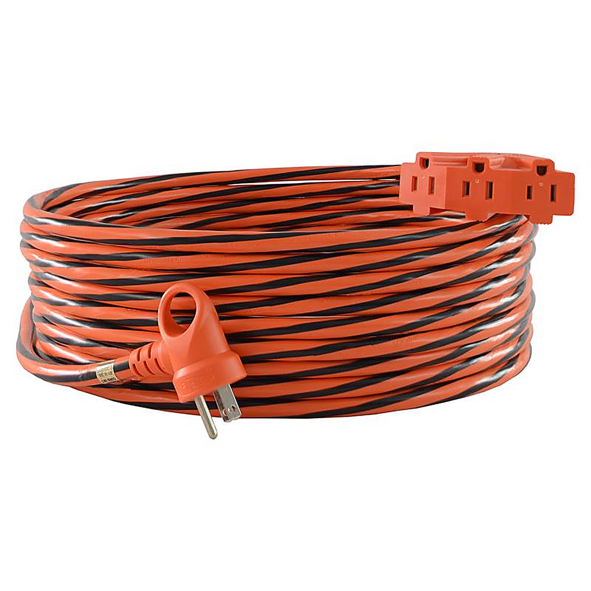 Conntek - 24322-600 - Indoor or Outdoor 50 Ft. L Black/Orange Triple Outlet Cord 12/3 Sjtw