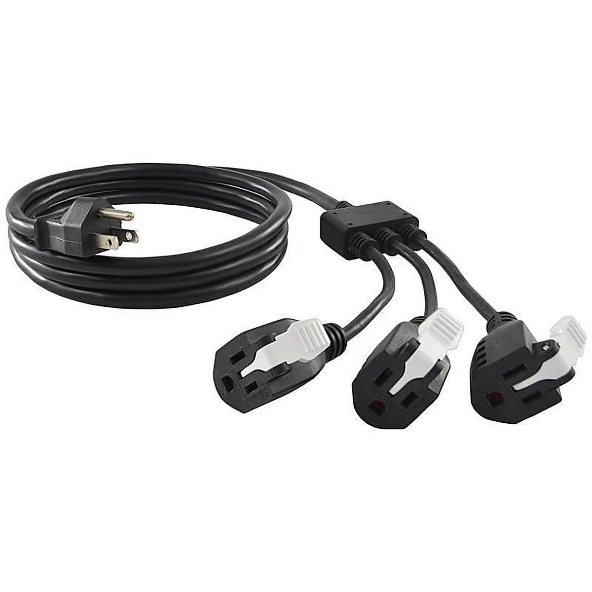 Conntek - 05361 - Indoor 6 Ft. L Black 1 to 3 Outlet Cord 14/3 SJT 18/3 Svt