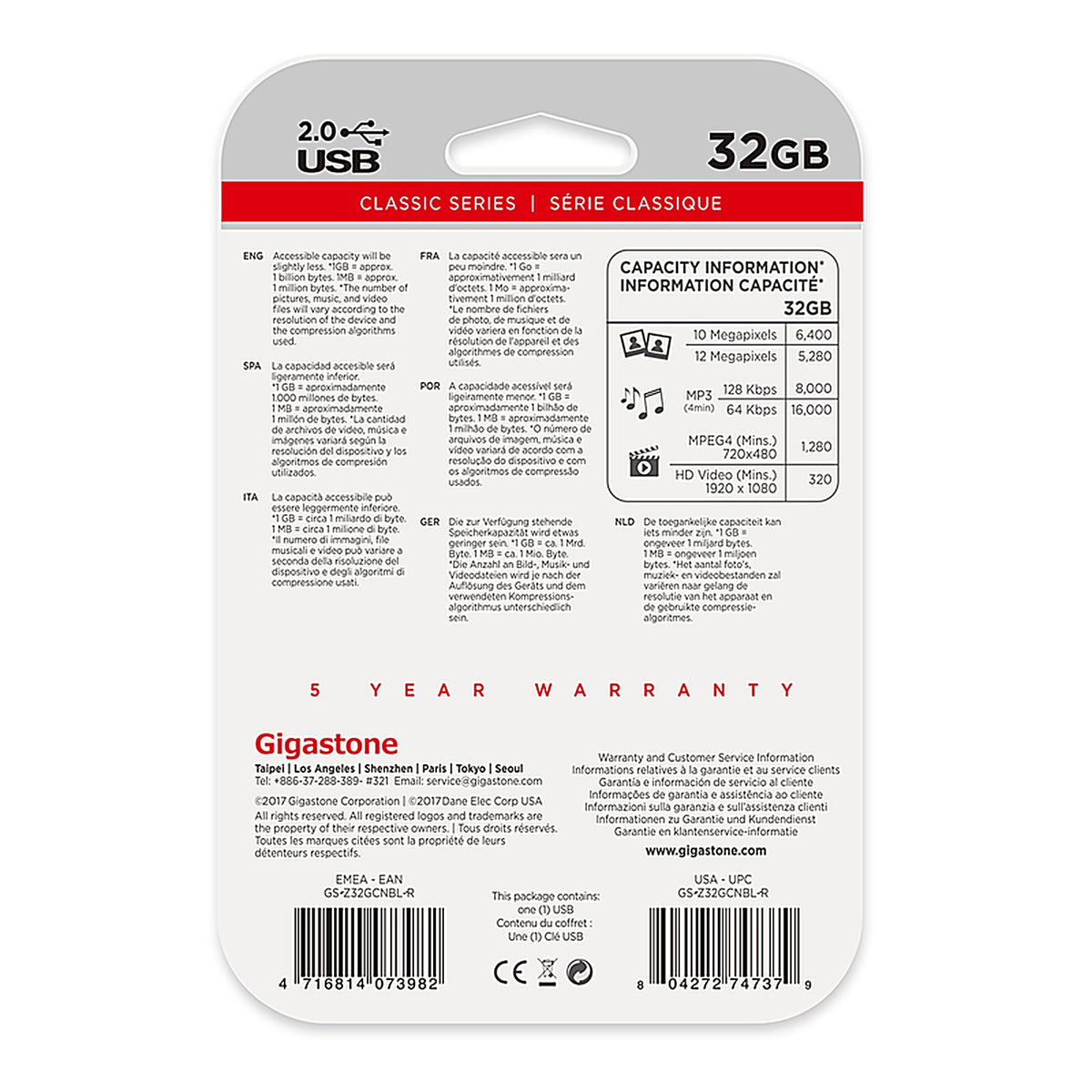 Gigastone GS-Z32GCNBL-R Flash Drive 32 1 pk