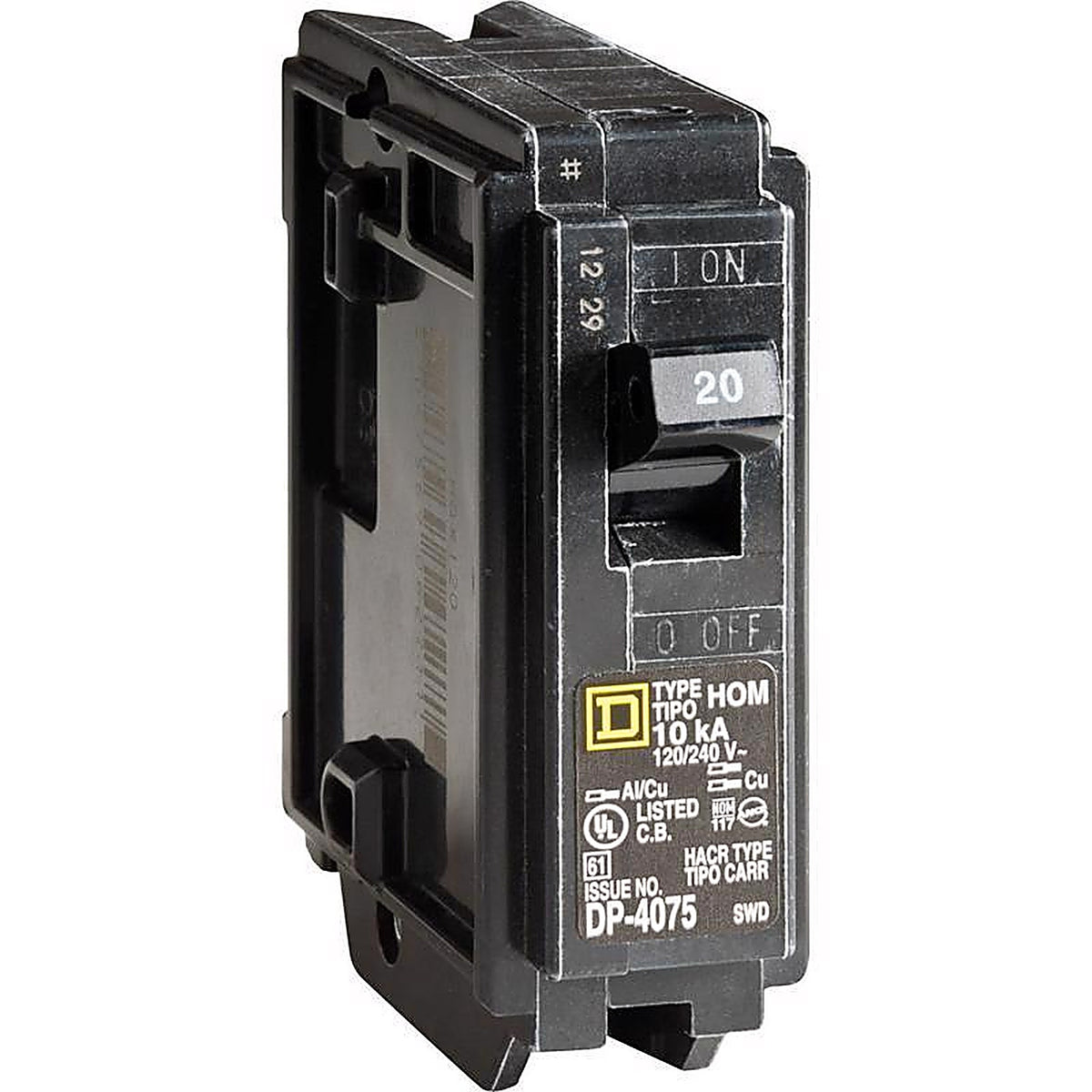 Square D HOM120CP HomeLine 20 amps Surge Single Pole Circuit Breaker
