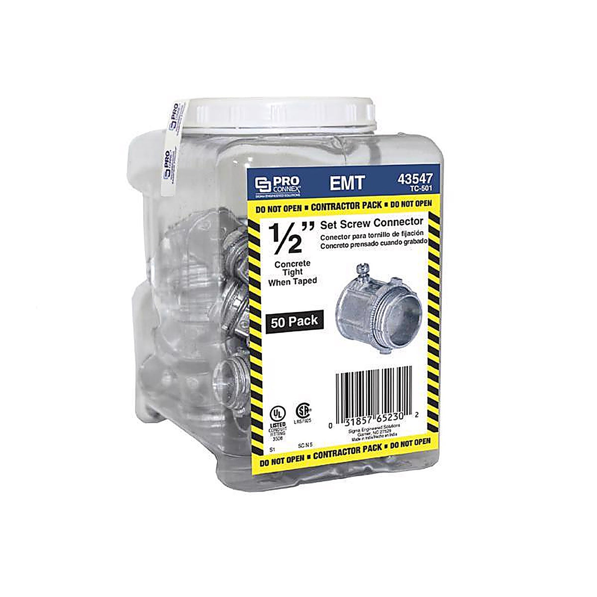 Sigma Electric TC-501 1/2 in. Dia. Die-Cast Zinc Set Screw Connector For EMT 50/Pack