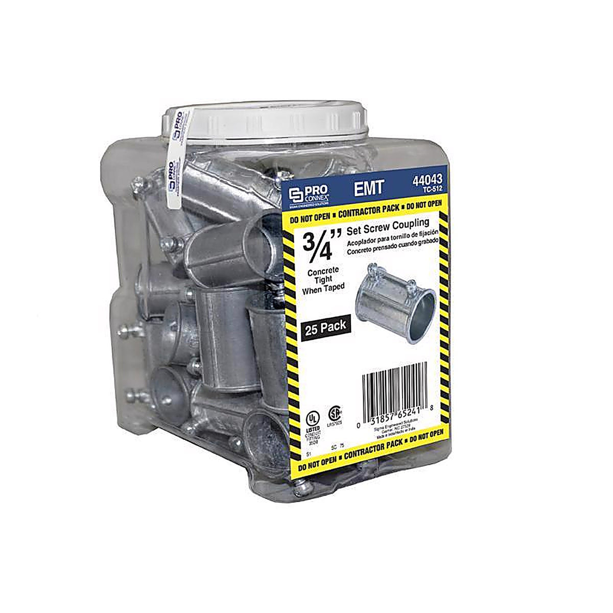Sigma Electric TC-512 3/4 in. Dia. Die-Cast Zinc Set Screw Coupling For EMT 25/Pack
