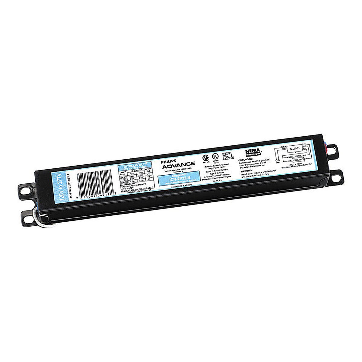 Advance Transformer ICN3P2N35I Philips Advance 32 watt 120 volt 3 lights Fluorescent Ballast For T8