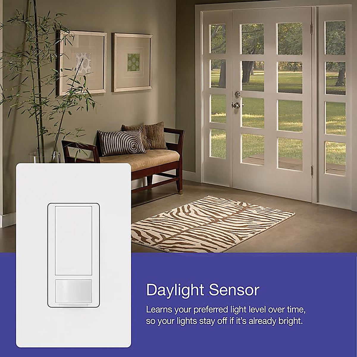 Lutron MS-OPS2H-WH Maestro Occupancy Single pole Motion Sensor Switch White 1/Pack