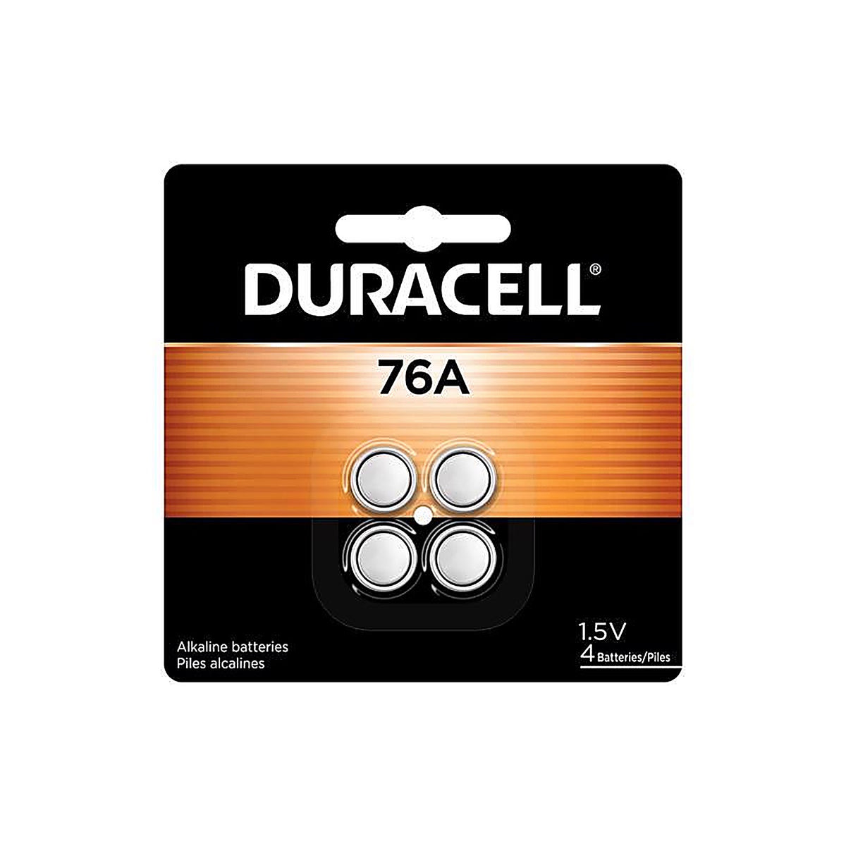Duracell 76AB4PK Alkaline 76A LR44 1.5 V 0.11 Ah Medical Battery 4 pk