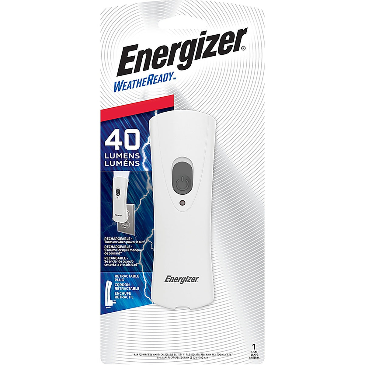 Energizer RCL1FN2WR 40 lumens White LED Rechargeable Flashlight