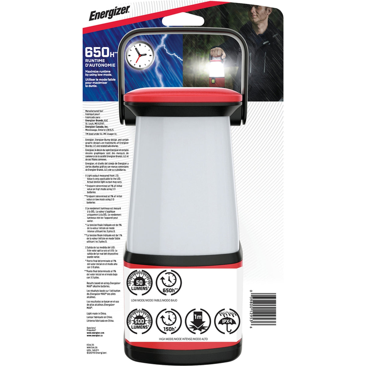 Energizer WRESAL35 Weatheready 500 lumens Red Emergency Lantern