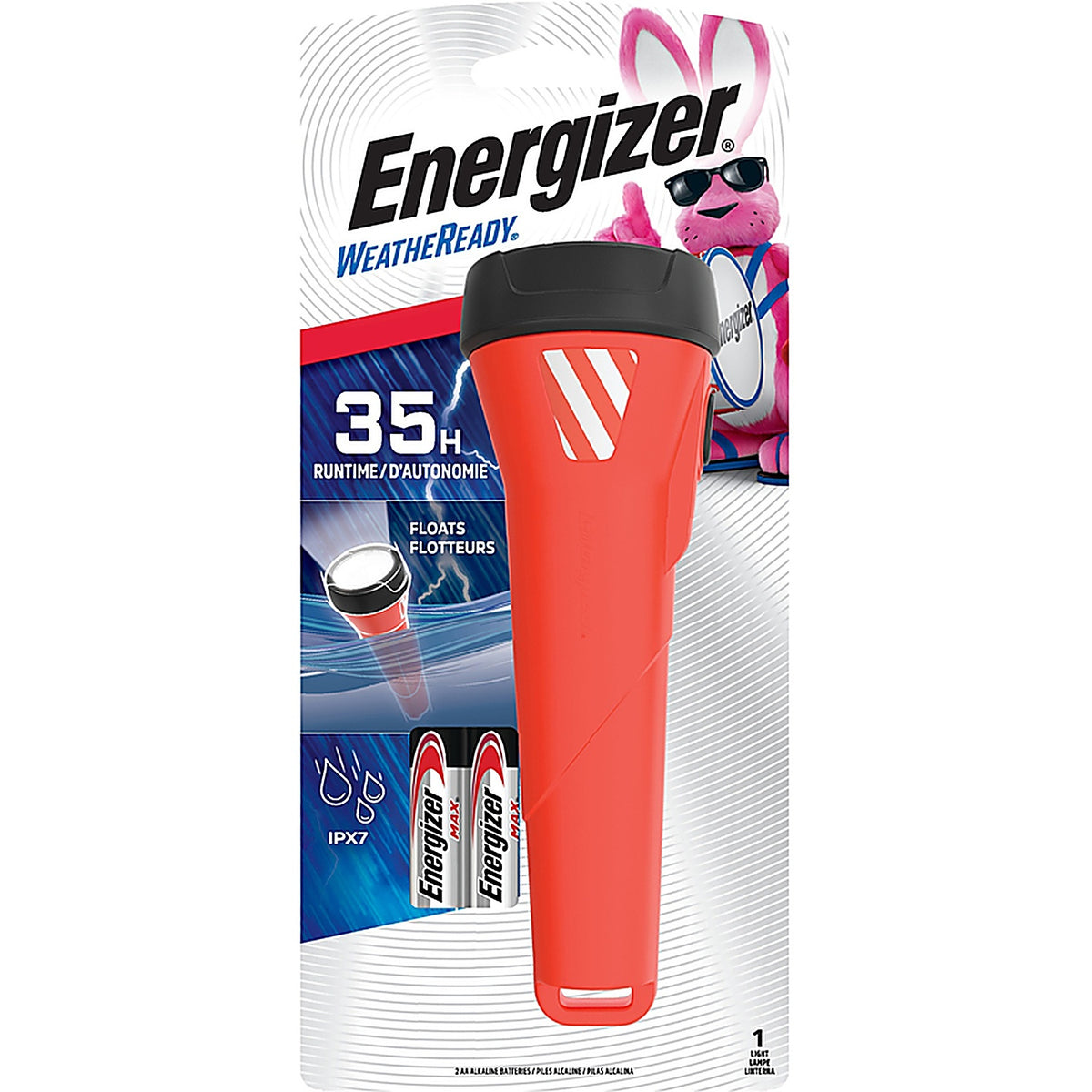 Energizer WRWP21E Weatheready 55 lumens Black/Red LED Flashlight AA Battery