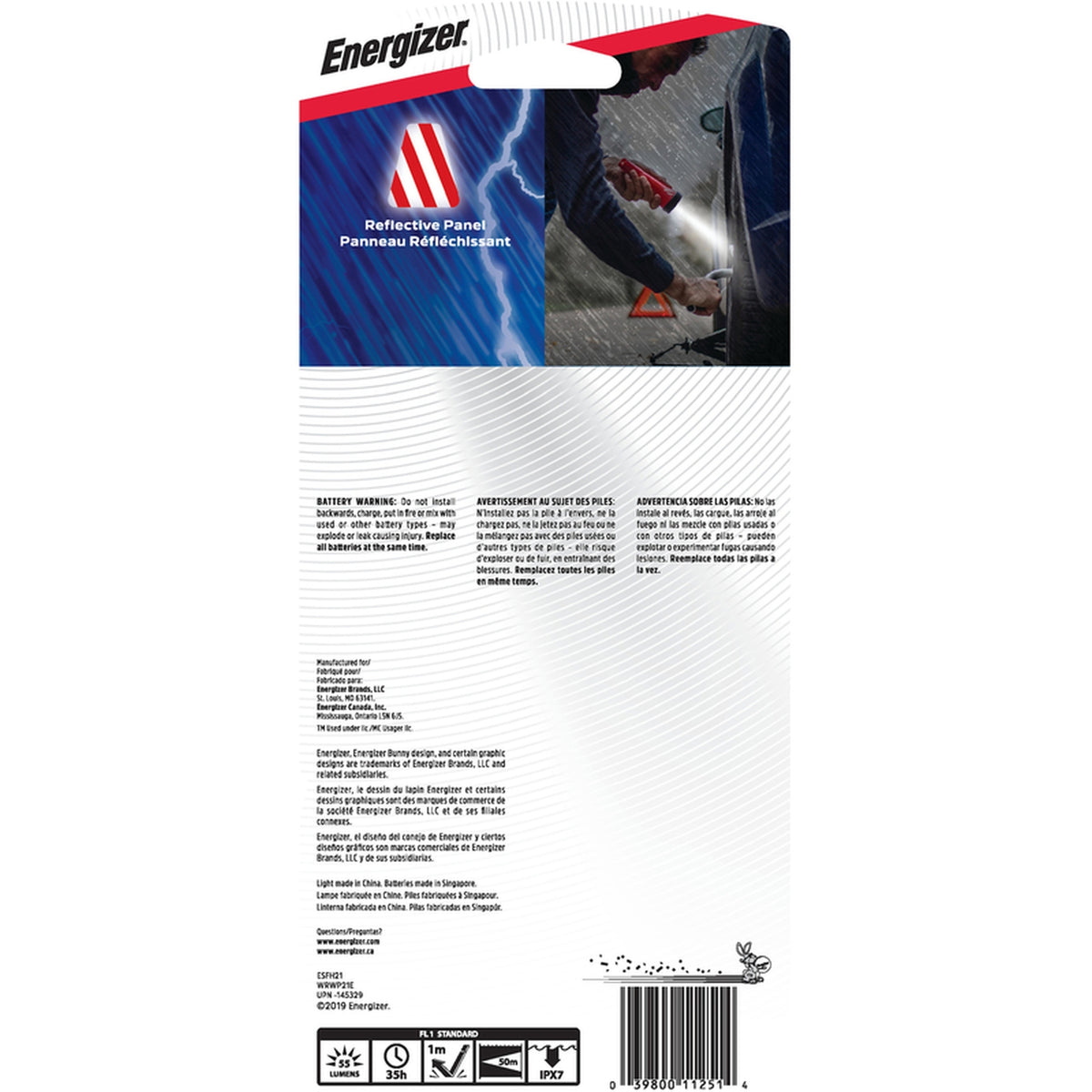 Energizer WRWP21E Weatheready 55 lumens Black/Red LED Flashlight AA Battery