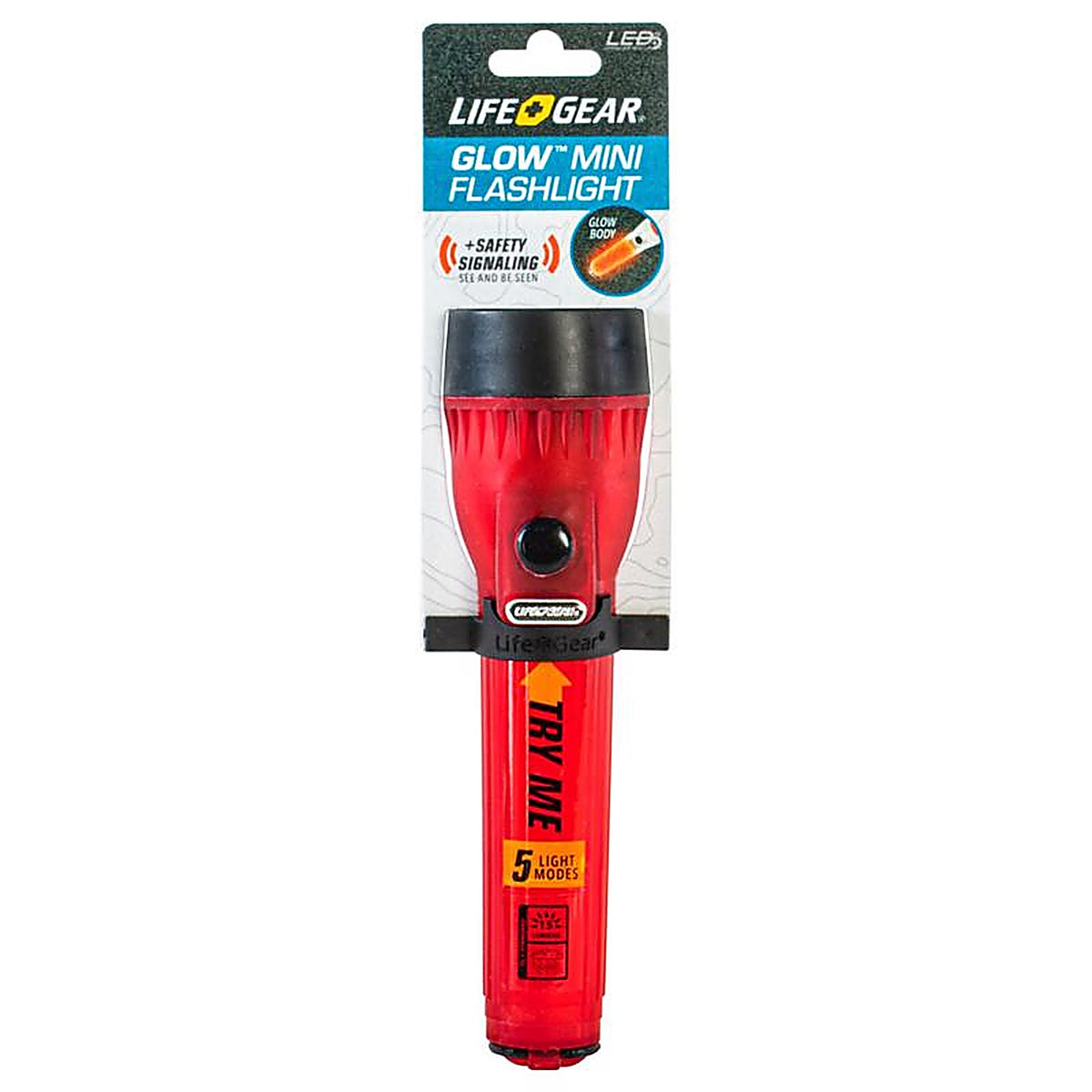 Life + Gear - LG124 - +gear Glow 8 LM Red LED Flashlight Lr44 Battery