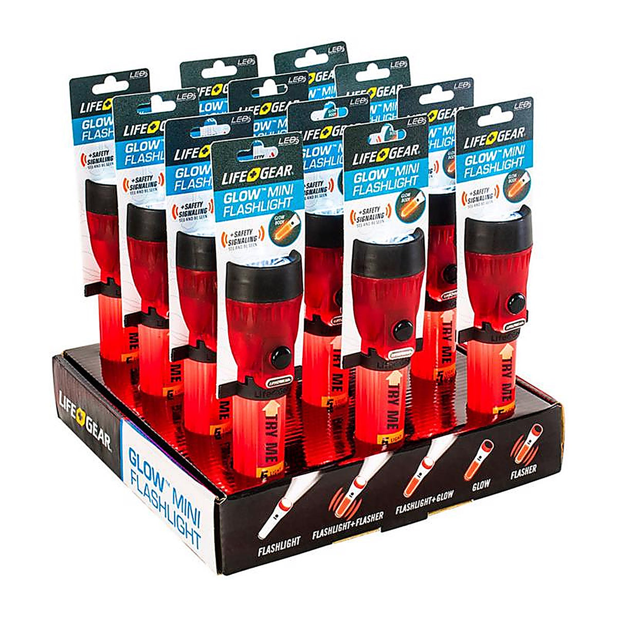 Life + Gear - LG124 - +gear Glow 8 LM Red LED Flashlight Lr44 Battery
