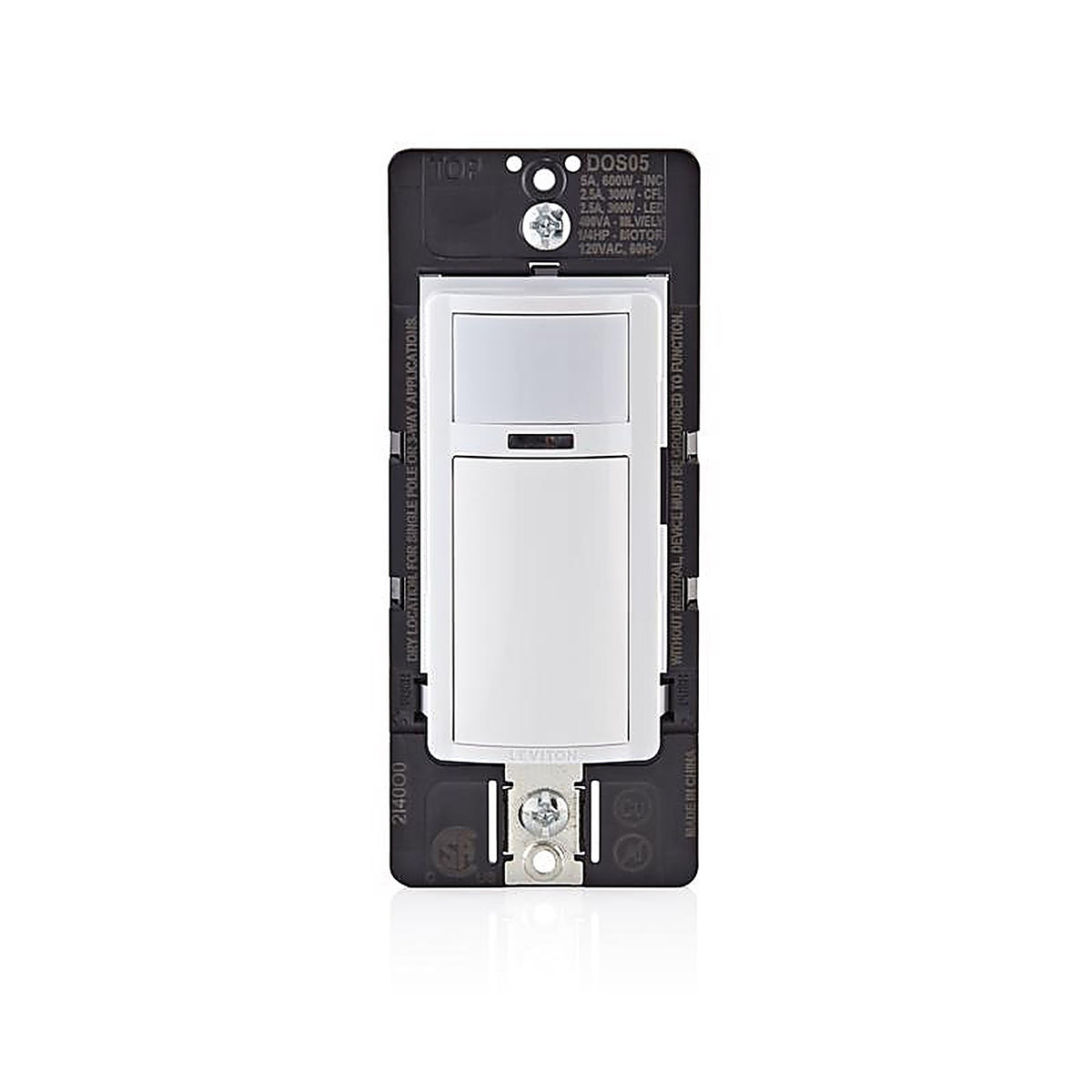 Leviton DOS05-1LW Decora Single Pole or 3-way Motion Sensor Switch White 1 pk
