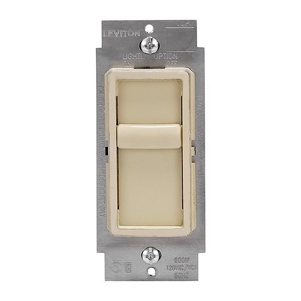 Leviton C21-06672-1LI Decora SureSlide Ivory 600 watt Slide Dimmer Switch 1/Pack