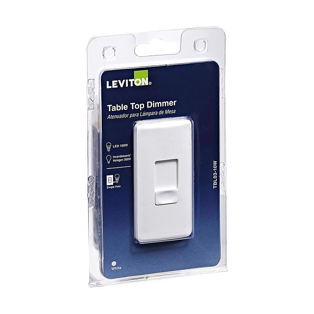 Leviton R12-TBL03-10W White 150/300 watt Slide Dimmer 1/Pack