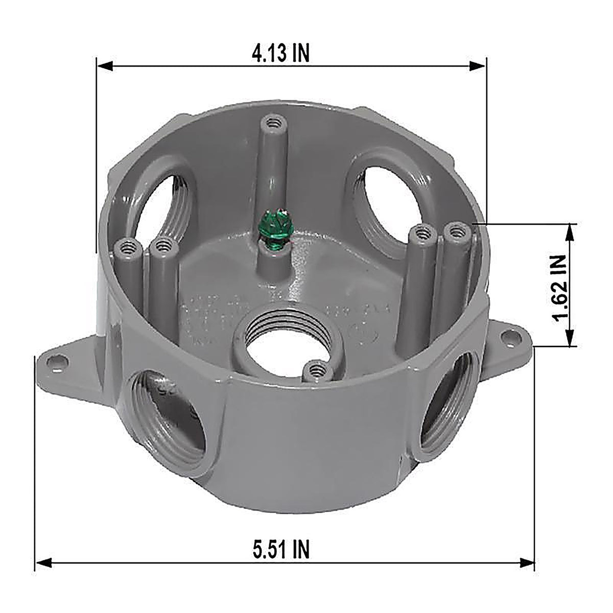 Sigma Electric 143854 5-1/2 in. Round Metallic Weatherproof Box Gray