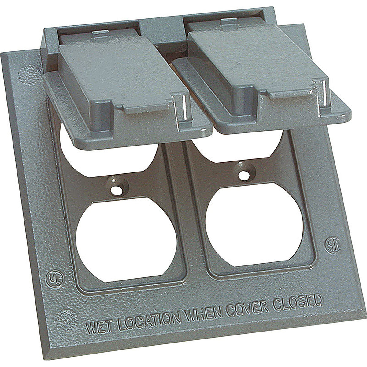 Sigma Electric 14345 Square Metal 2 gang Duplex Box Cover For Wet Locations