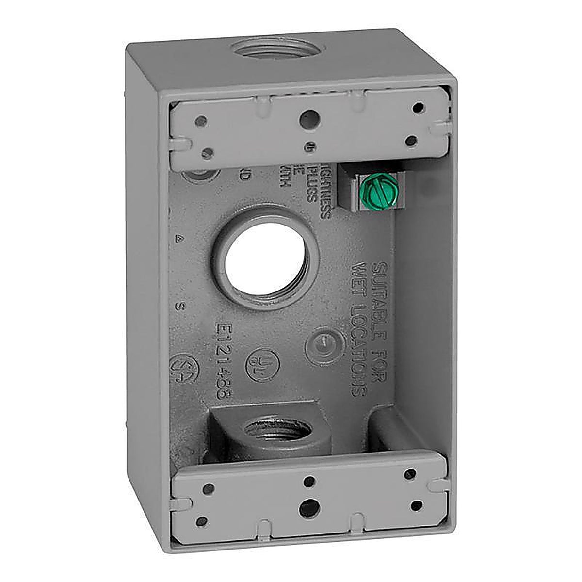 Sigma Electric 14252 4-1/2 in. Rectangle Metallic 1 gang Weatherproof Box Gray