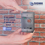 Sigma Electric 14250 4-1/2 in. Rectangle Metallic 1 gang Weatherproof Box Gray