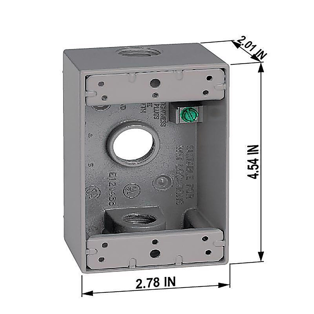 Sigma Electric 14250 4-1/2 in. Rectangle Metallic 1 gang Weatherproof Box Gray
