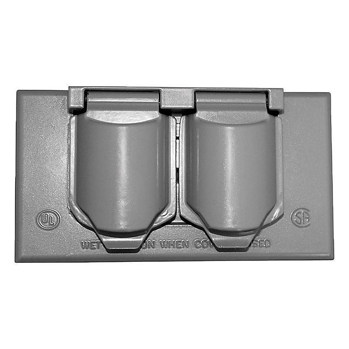 Sigma Electric 14245 Rectangle Metal 1 gang Horizontal Duplex Cover For Wet Locations