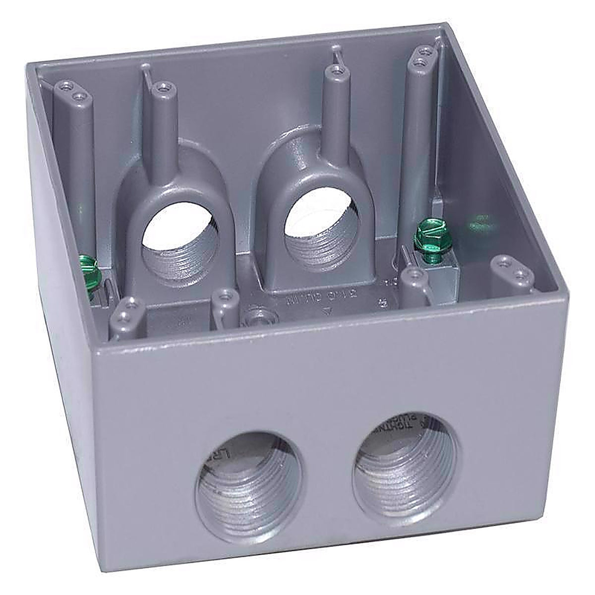Sigma Electric 14353-5 4-1/2 in. Square Metallic 2 gang Weatherproof Box Gray