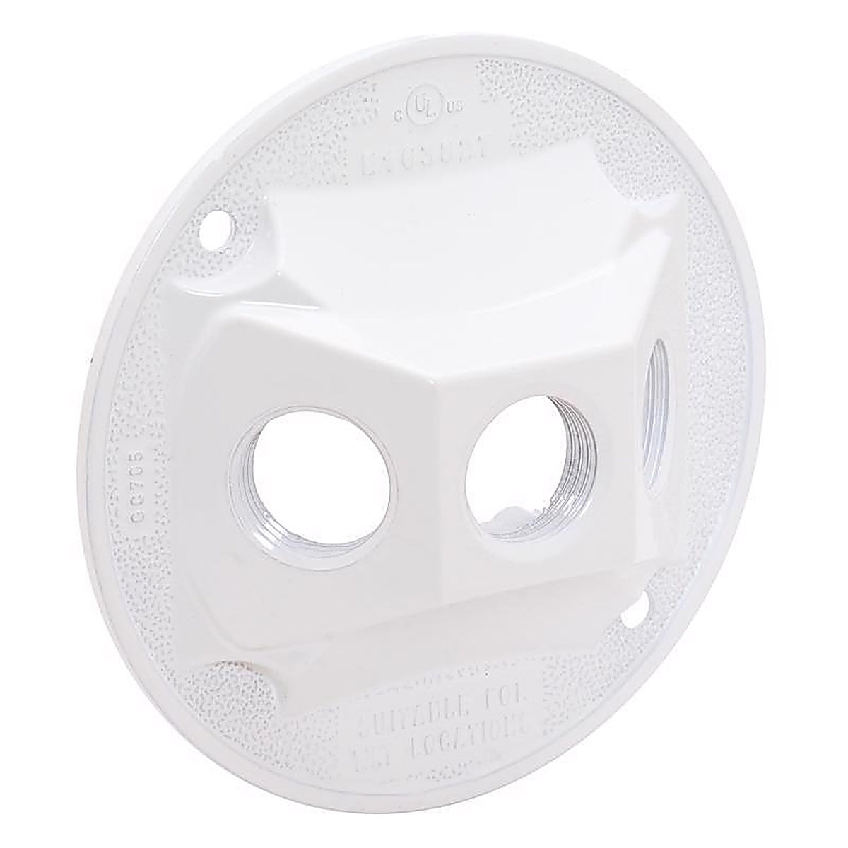 Sigma Electric 14383WH Round Metal Lampholder Cover For Wet Locations