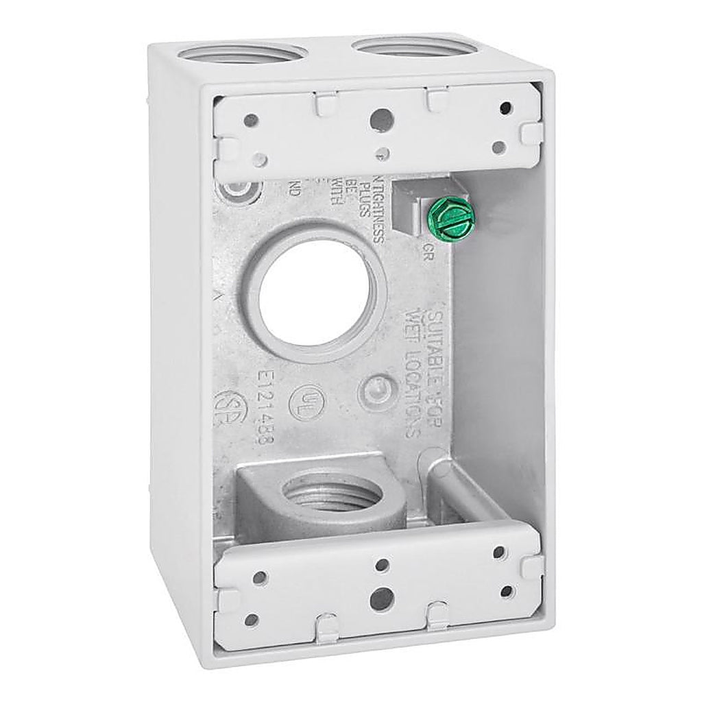 Sigma Electric 14251WH 4-1/2 in. Rectangle Metallic 1 gang Weatherproof Box White