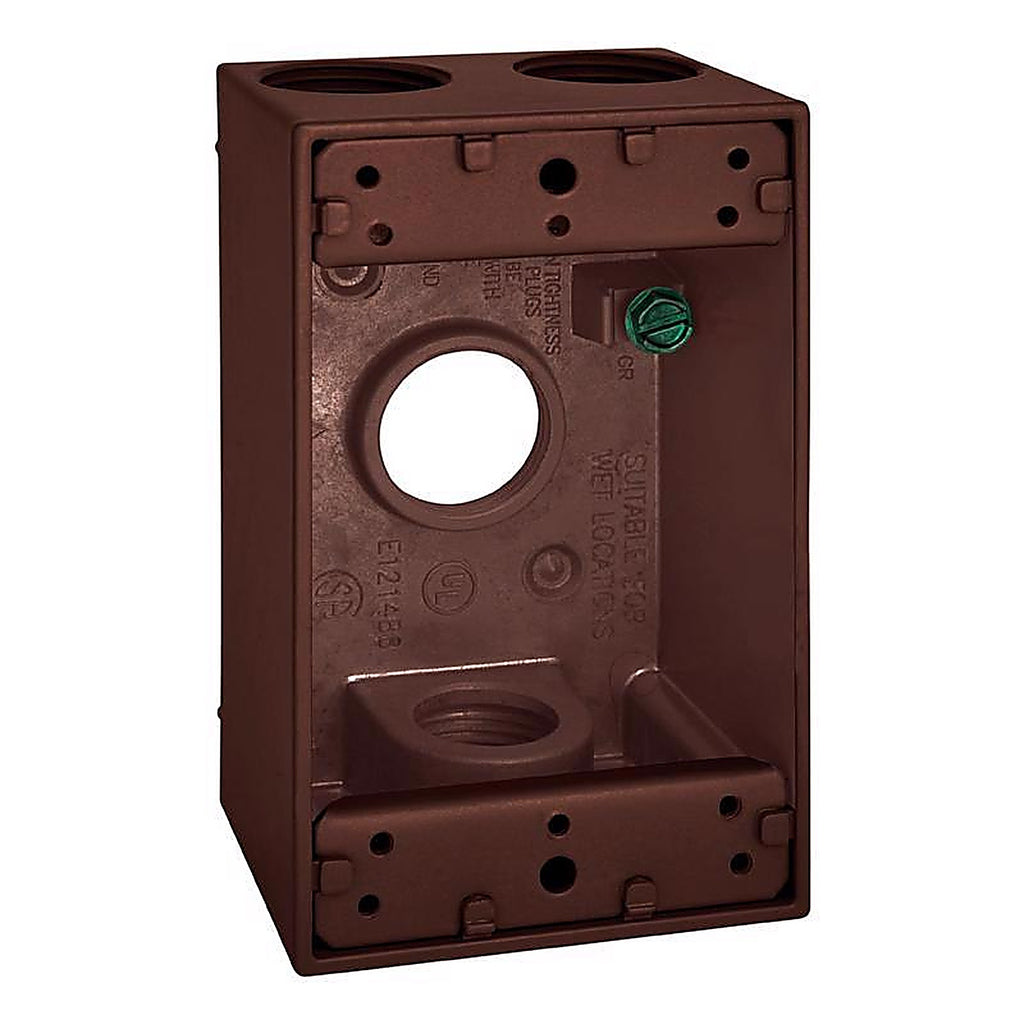 Sigma Electric 14251BR 4-1/2 in. Rectangle Metallic 1 gang Weatherproof Box Bronze