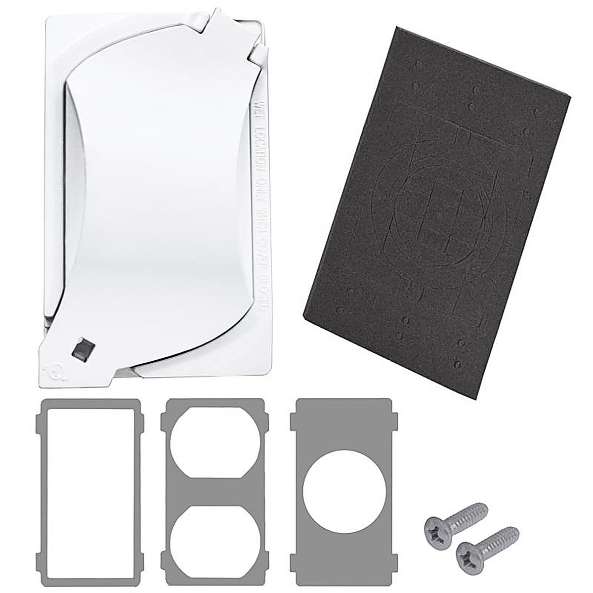 Sigma Electric 14147WH Rectangle Metal 1 gang Universal Cover For Wet Locations