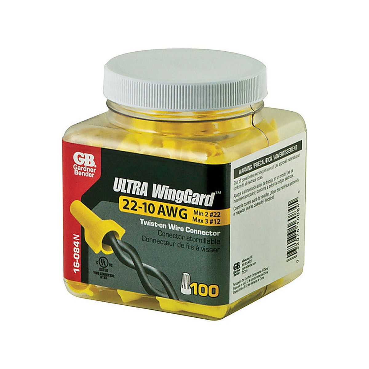 Gardner Bender 16-084N WingGard 22-10 Ga. Copper Wire Wire Connectors Yellow 100/Pack