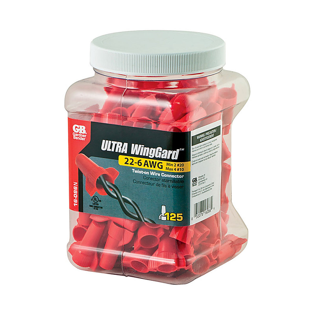 Gardner Bender 16-086N WingGard 22-6 Ga. Copper Wire Wire Connectors Red 125/Pack
