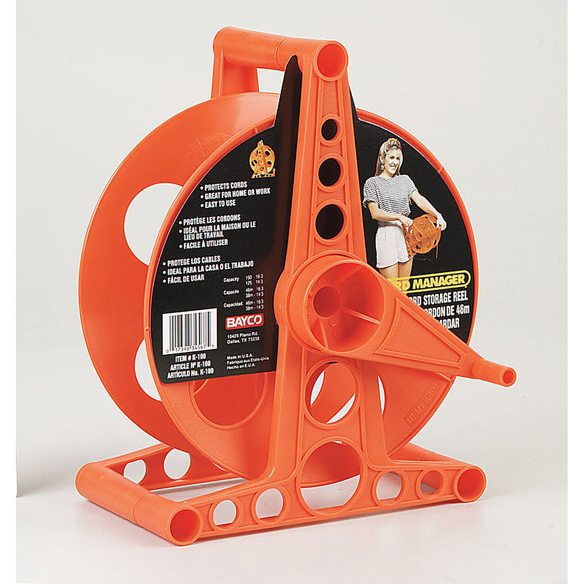 Bayco K-100 150 ft. L Plastic Cord Reel