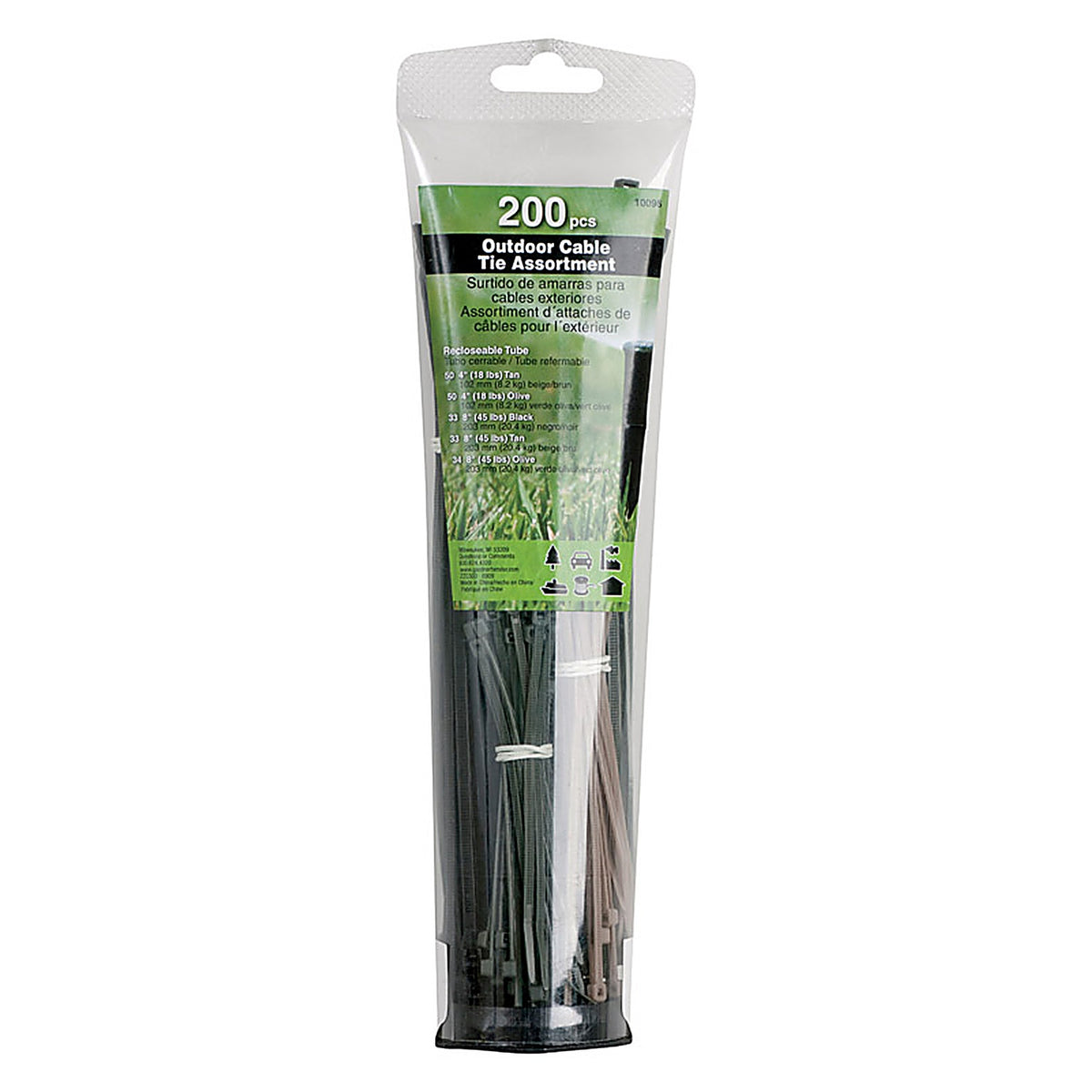 Gardner Bender 10096 4, 8 L Assorted Cable Tie 200/Pack