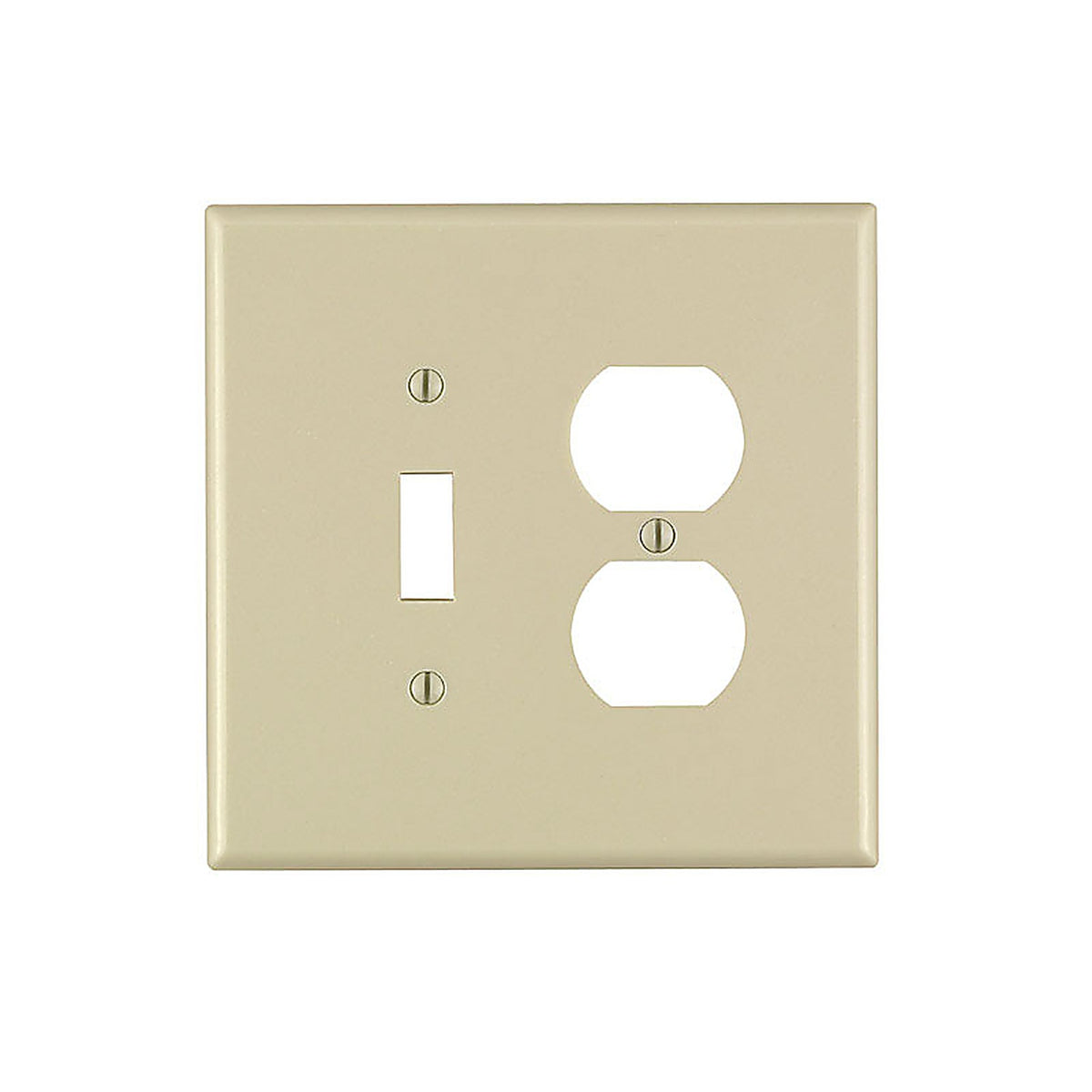 Leviton - 86105-000 - Ivory 2 Gang Thermoset Plastic Duplex/Toggle Wall Plate 1 Pack