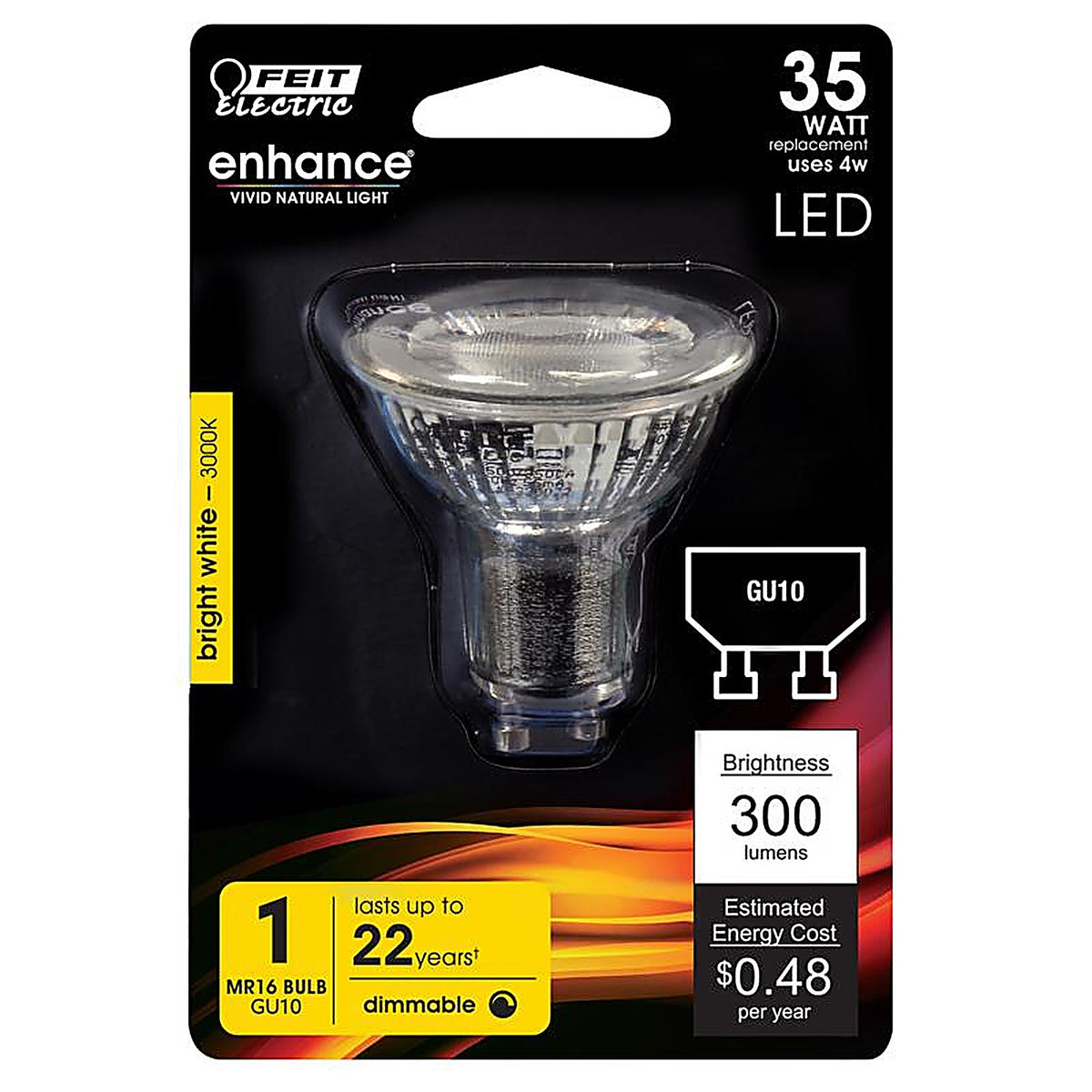 Feit Electric BPMR16GU10930CA Enhance MR16 GU10 LED Bulb Bright White 35 W 1 pk