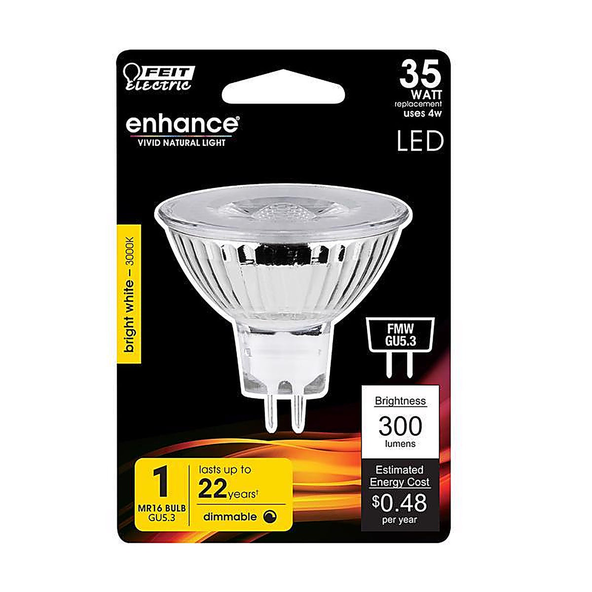 Feit Electric BPFMW/930CA Enhance MR16 GU5.3 LED Bulb Bright White 35 W 1 pk