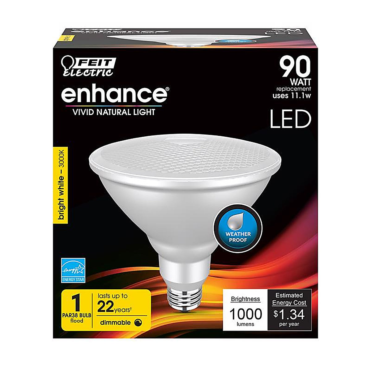 Feit Electric PAR38DM/930CA PAR38 E26 (Medium) LED Bulb Bright White 90 W 1 pk