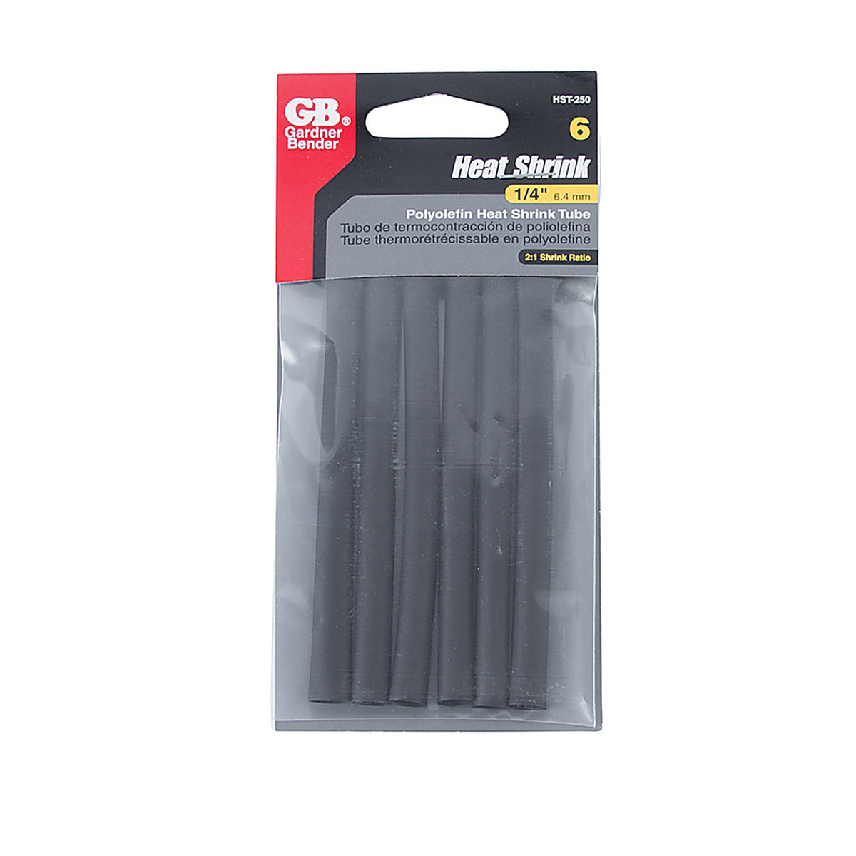 Gardner Bender HST-250 1/4 in. Dia. Heat Shrink Tubing Black 6/Pack