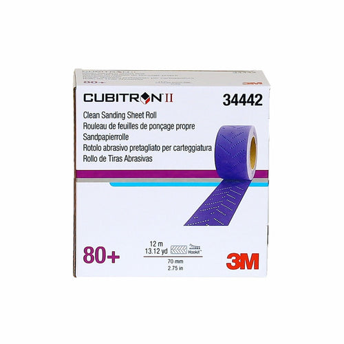 3M 34442 Cubitron II Hookit Clean Sanding Sheet Roll, 80+ grade, 70 mm x 12 m