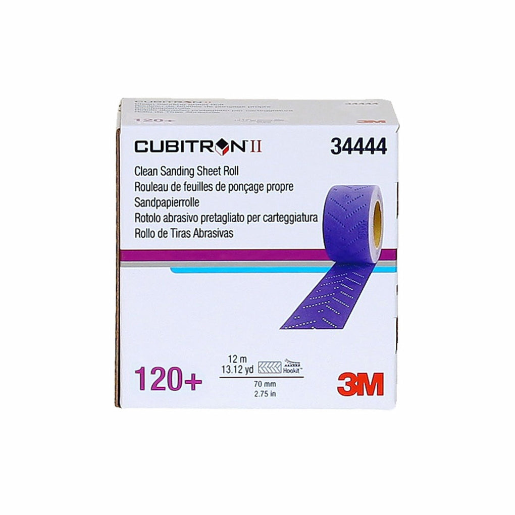 3M 34444 Cubitron II HookitClean Sanding Sheet Roll, 120+ grade, 70 mm x 12 m
