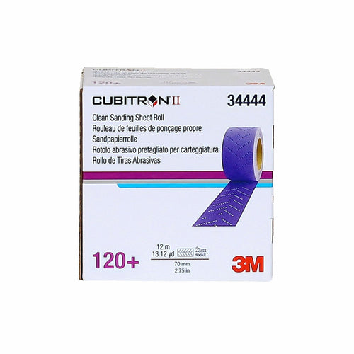3M 34444 Cubitron II HookitClean Sanding Sheet Roll, 120+ grade, 70 mm x 12 m