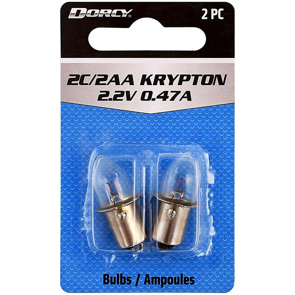 Dorcy 41-1662 2C/2AA Krypton Flashlight Bulb 2.2 volt Bayonet Base