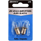 Dorcy 41-1662 2C/2AA Krypton Flashlight Bulb 2.2 volt Bayonet Base
