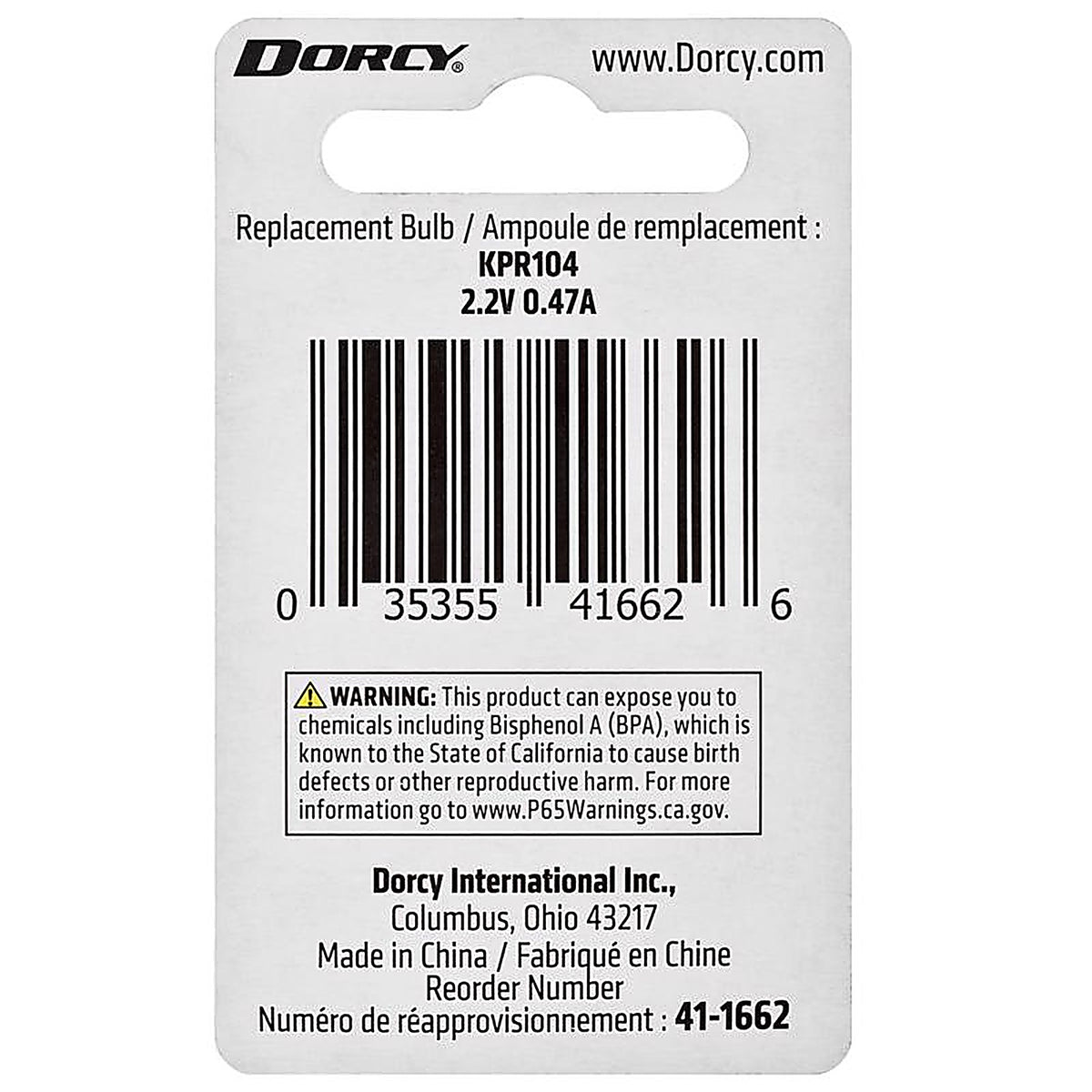 Dorcy 41-1662 2C/2AA Krypton Flashlight Bulb 2.2 volt Bayonet Base