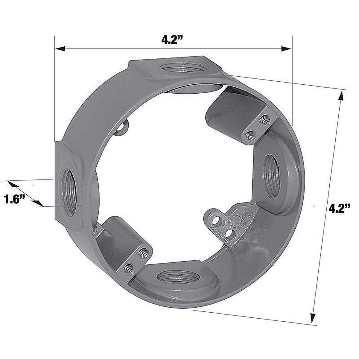 Sigma Electric 14236 4-3/16 in. Round Metallic Extension Ring Gray