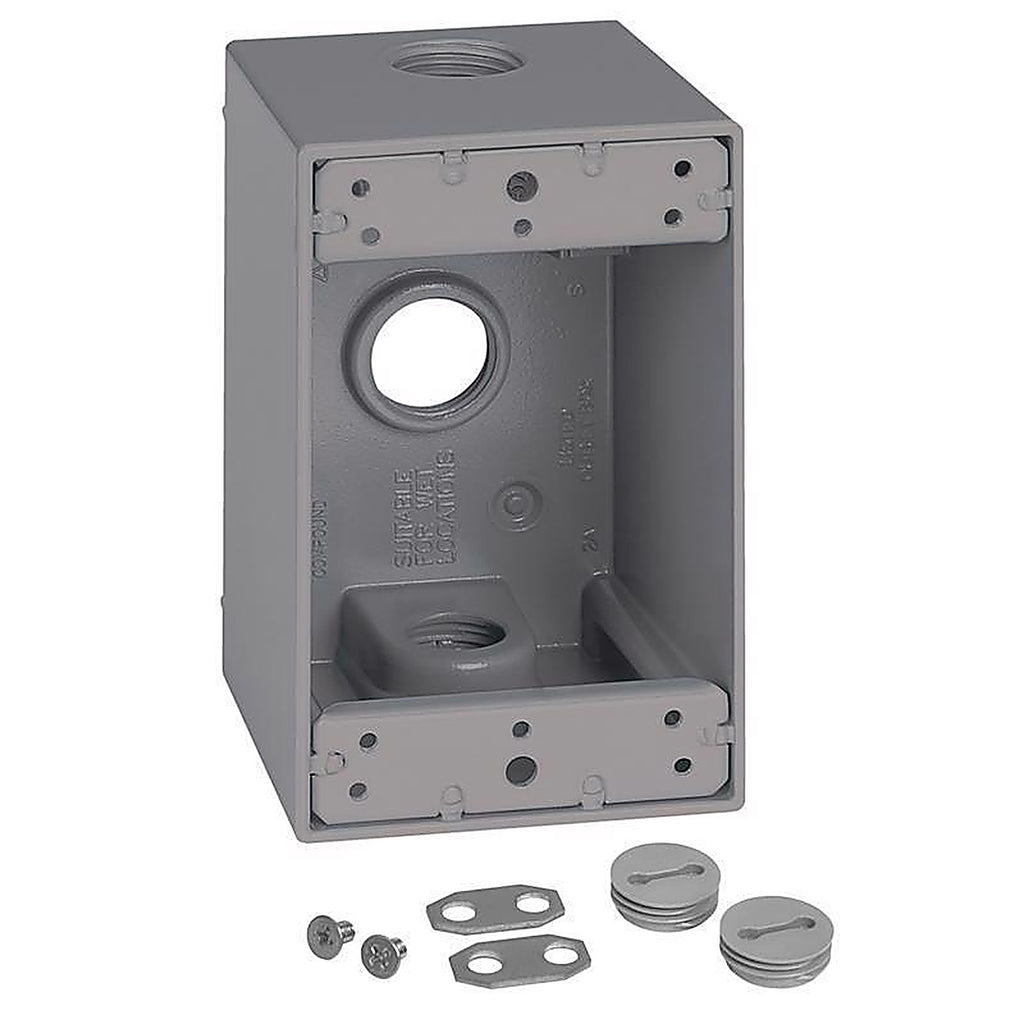 Sigma Electric 14255 4-1/2 in. Rectangle Metallic 1 gang Weatherproof Box Gray